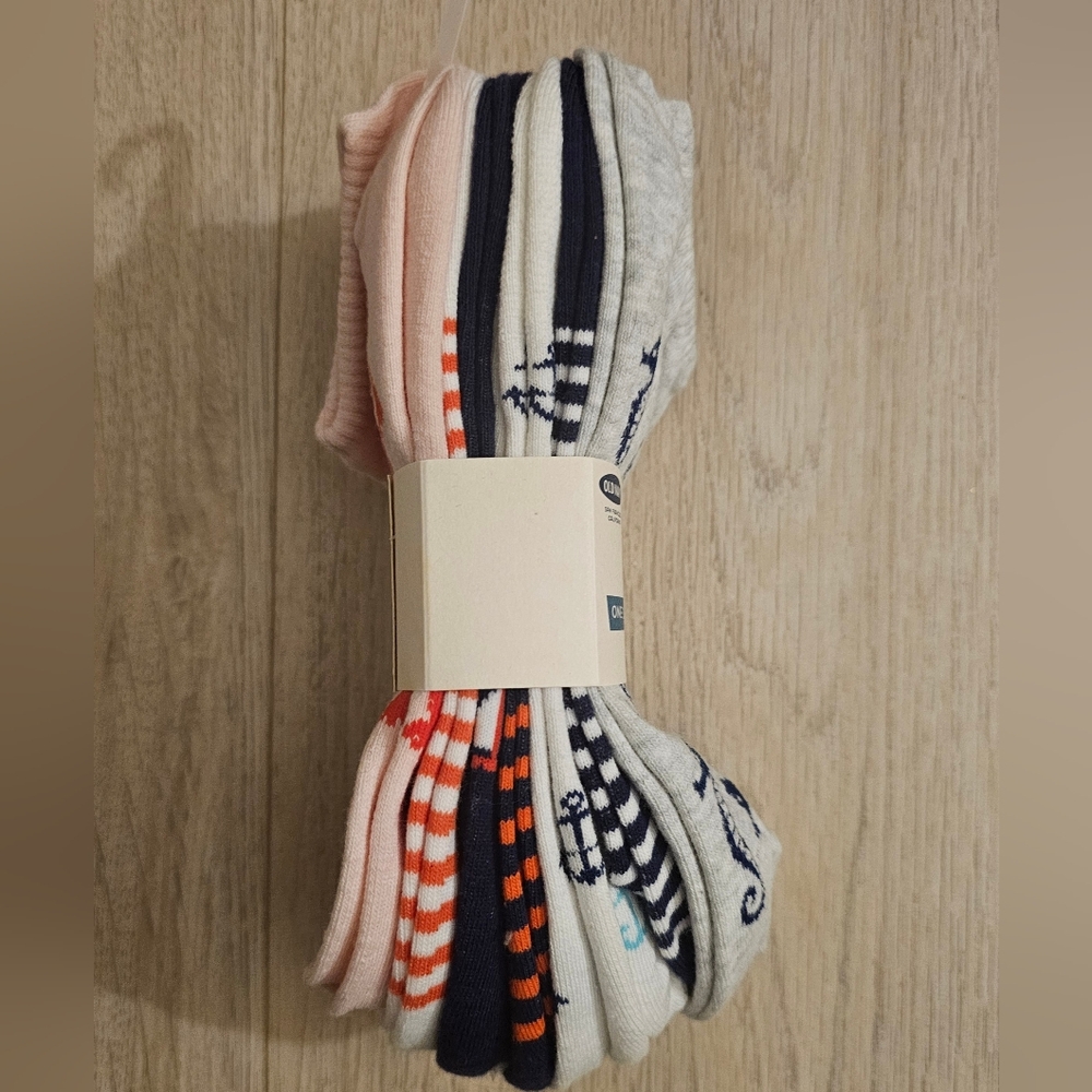 Women's Old Navy Nautical Print No-Show Socks 7 Pk - Picture 2 of 8